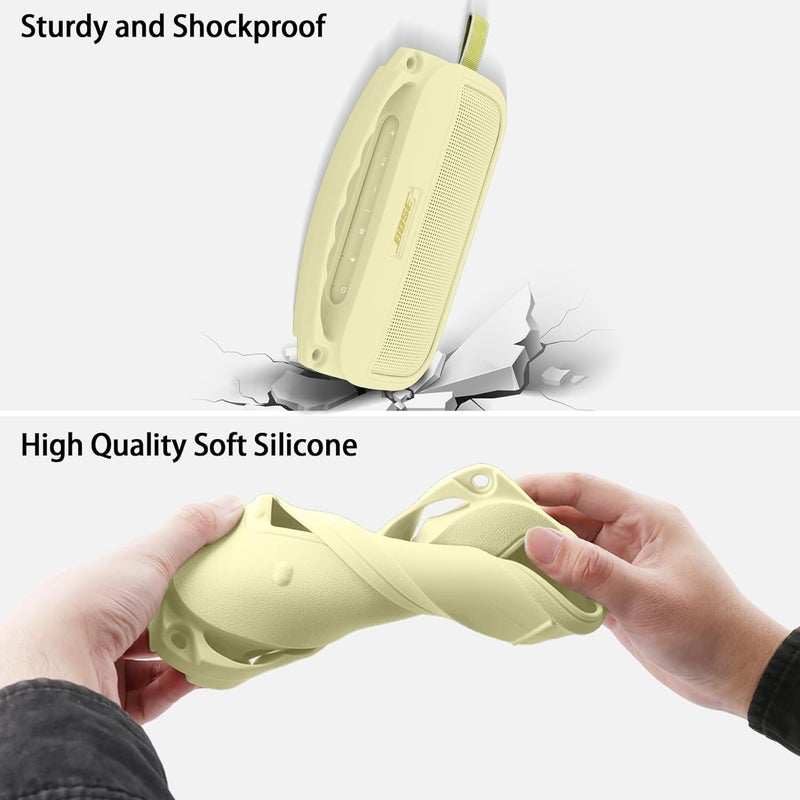 Baval Soft Silicone Cover Case for Bose New SoundLink Flex Portable Bluetooth Speaker 2nd Gen,Citrus Yellow Silicone Cover - Image 5
